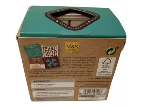 Marks & Spencer Coaster Games - Angol nyelvű prémium partijáték és fejtörő szett (30 db-os) - újszerű (A1)