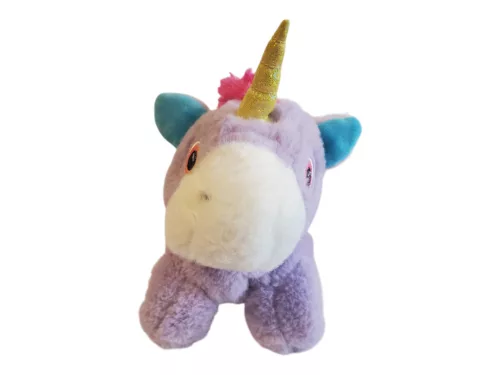 Lila unikornis plüssfigura, 24 cm – használt, újszerű állapotban (b2)