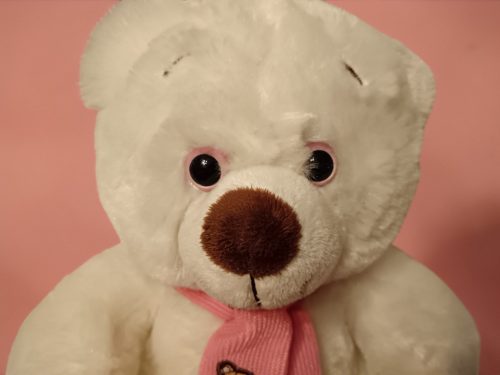 Plüss maci sállal 25 cm – újszerű (A7)