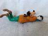 Retro Goofy figura műanyag – használt, 16 cm-es Disney játék (G1)