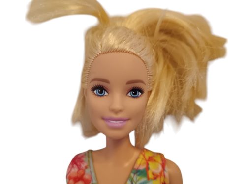 Mattel Barbie baba virágos ruhában – használt jó állapotú (30 cm) (B2)