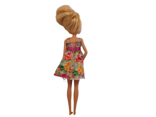 Mattel Barbie baba virágos ruhában – használt jó állapotú (30 cm) (B2)