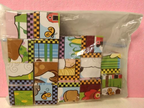 Állatos fa fejlesztő játékcsomag – kirakó és toronyépítő – használt, jó állapotban (B2)