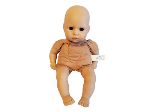 Babahordozós játékbaba szett – használt jó állapotú (baba 35 cm, hordozó 40 cm) (D3)