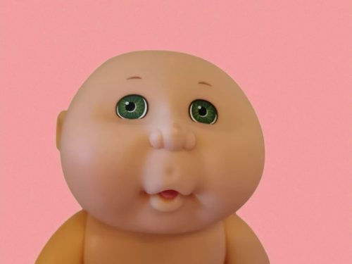 Cabbage Patch Kids élethű baba, 28 cm – használt, jó állapotban (B2)