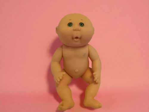 Cabbage Patch Kids élethű baba, 28 cm – használt, jó állapotban (B2)