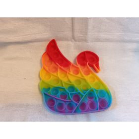   Szivárvány színű hattyú alakú pop it játék, 17 cm – használt, jó állapotban (G2) 