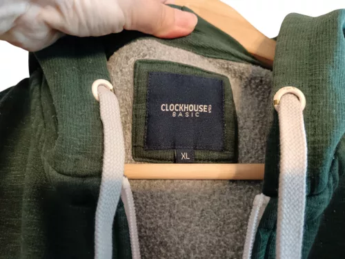 Clockhouse zöld cipzáras kapucnis pulóver XL – jó állapotban (R3)