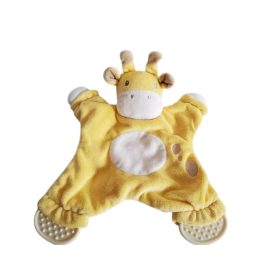   Zsiráfos szundikendő, alvókendő rágókával – újszerű (28 cm)  (D3)