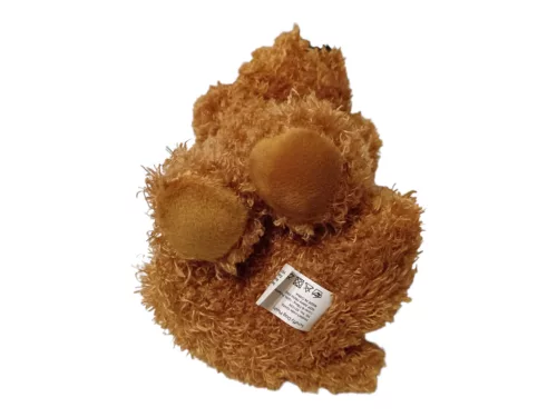 Barna bozontos kutya plüssfigura 20 cm – használt, jó állapotú (E5)