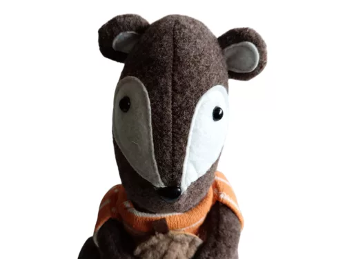 Őszi dekorációs textil/filc mókus figura, 30 cm - új (D8)