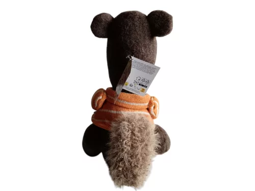 Őszi dekorációs textil/filc mókus figura, 30 cm - új (D8)
