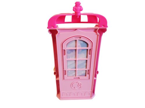 Barbie trónszékből átalakítható ágy és fürdőkád babával – használt, jó állapotú (30 cm baba) (D3)