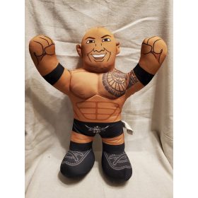   WWE The Rock pankrátor plüssfigura – használt, bolyhos, foltos állapotban (A4)