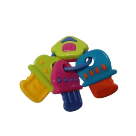 Zenélő kulcscsomó rágóka, kb. 12 cm, újszerű (A2)