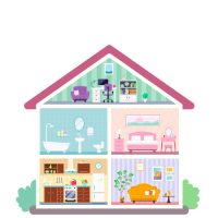 Használt  babaházak, babaházas játékszettek